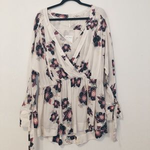 NWT Free People flower blouse